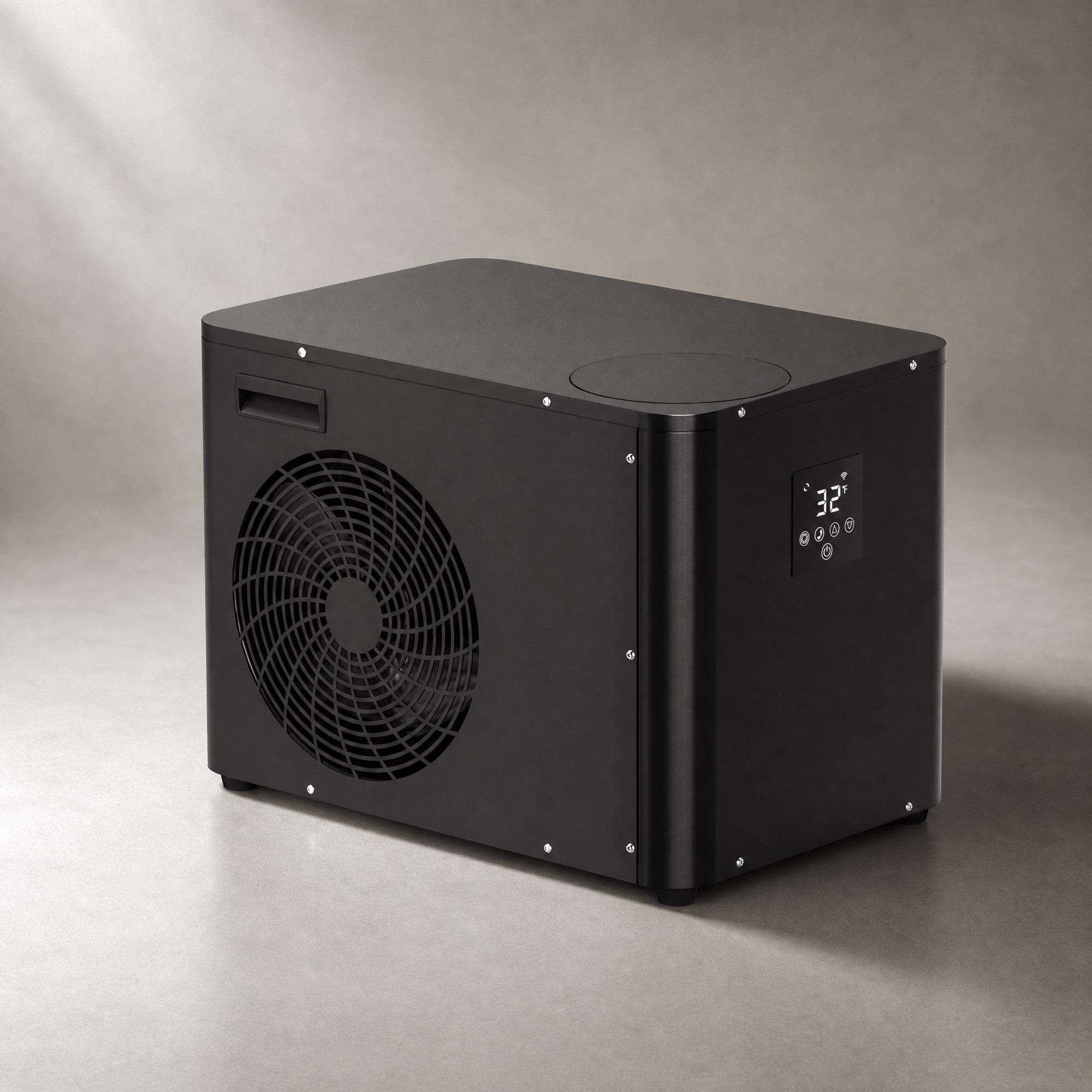 Black Pro chiller cabinet with fan and touch display